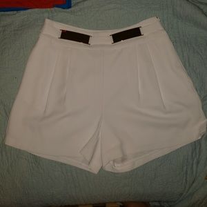 White high waisted dress shorts